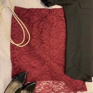 ❤️ 3/$20!! Mossimo Supply Co. red lace skirt